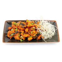 Crispy pork with eggplants in fresh tomato and honey sauce