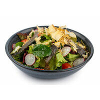 Crispy salmon skin salad